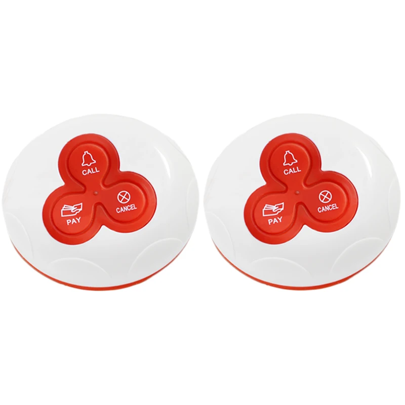 2pcs 433MHz Restaurant Wireless Restaurant Waiter Calling System Bell Pager Call Button Transmitter
2pcs 433MHz Restaurant Wireless Restaurant Waiter Calling System Bell Pager Call Button Transmitter