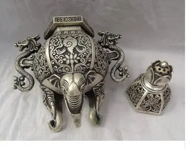 12" Tibet Silver 8 Auspicious Symbol Dragon Lotus Statue Incense Burner Censer Tibetan Silver Bronze decoration
12" Tibet Silver 8 Auspicious Symbol Dragon Lotus Statue Incense Burner Censer Tibetan Silver Bronze decoration