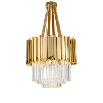 Golden crystal chandelier stainless steel decorative living room lamp aisle chandelier
Golden crystal chandelier stainless steel decorative living room lamp aisle chandelier