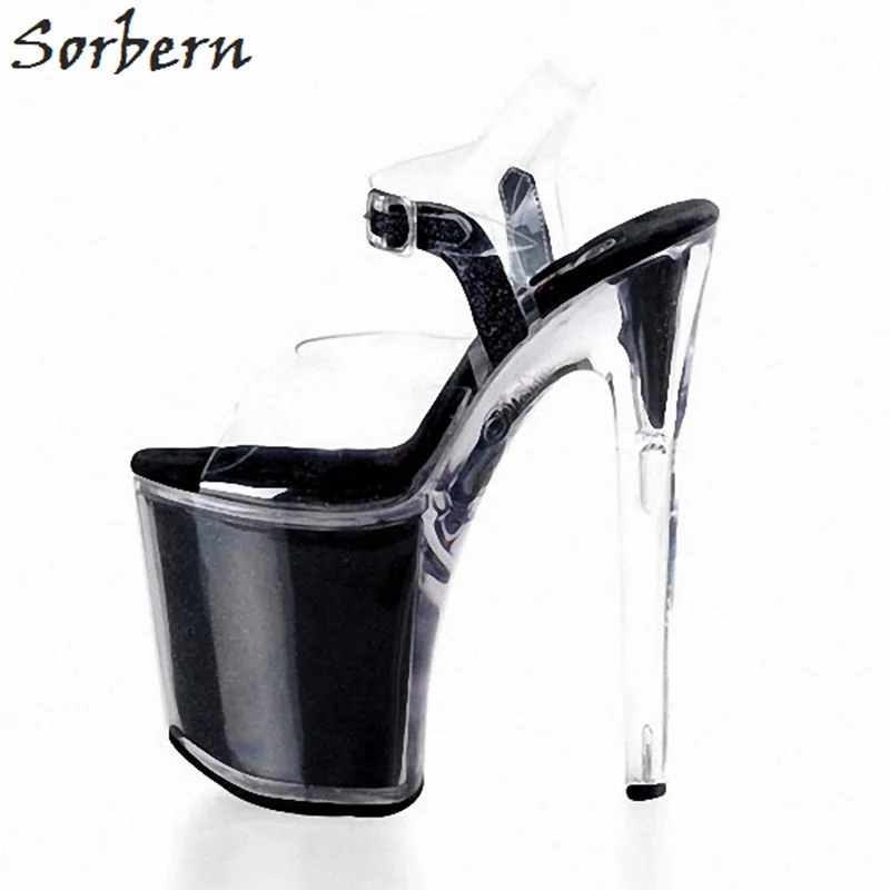 Sorbern See Through Pvc Women Sandals Thick Platforms Extrem High Heels Slingbacks Clear Spike Heels Open Toe Summer Shoes
Sorbern See Through Pvc Women Sandals Thick Platforms Extrem High Heels Slingbacks Clear Spike Heels Open Toe Summer Shoes