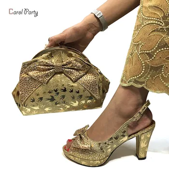 Gold New African Elegant Women Shoes And Bag To Match Set Italian Comfortable Heels Party Shoes And Bag Set For Wedding Dress
Gold New African Elegant Women Shoes And Bag To Match Set Italian Comfortable Heels Party Shoes And Bag Set For Wedding Dress