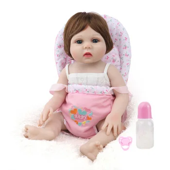 NPK DOLL Reborn Baby Girl Full Vinyl silicone doll 43cm Lucy Brown Hair Wig Baby Carrier Bath Toys for children birthday gifts 
NPK DOLL Reborn Baby Girl Full Vinyl silicone doll 43cm Lucy Brown Hair Wig Baby Carrier Bath Toys for children birthday gifts