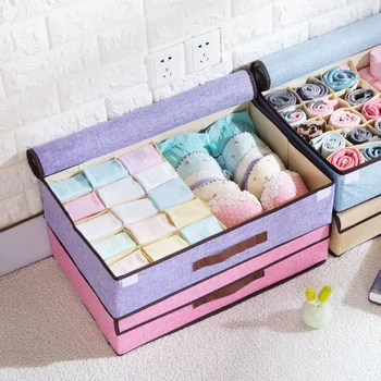 Cotton And Linen Folding Underwear Storage Box Drawer Finishing Box Desktop Divided Bra Underwear Socks Storage Box
Cotton And Linen Folding Underwear Storage Box Drawer Finishing Box Desktop Divided Bra Underwear Socks Storage Box