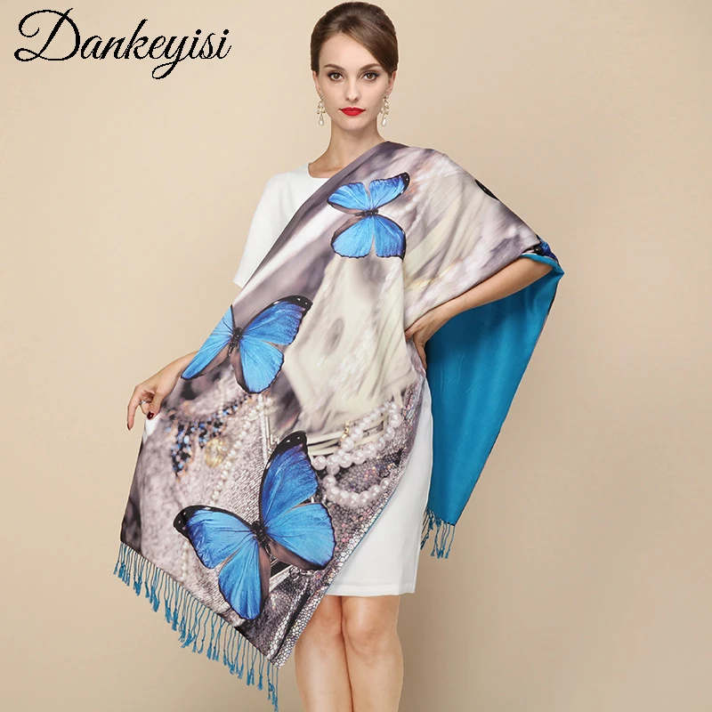 DANKEYISI 2017 Fashion Designer Long Tassels Scarf Women Pashmina Wraps Printed Real Silk Thick Autumn Winter Shawls Foulard
DANKEYISI 2017 Fashion Designer Long Tassels Scarf Women Pashmina Wraps Printed Real Silk Thick Autumn Winter Shawls Foulard