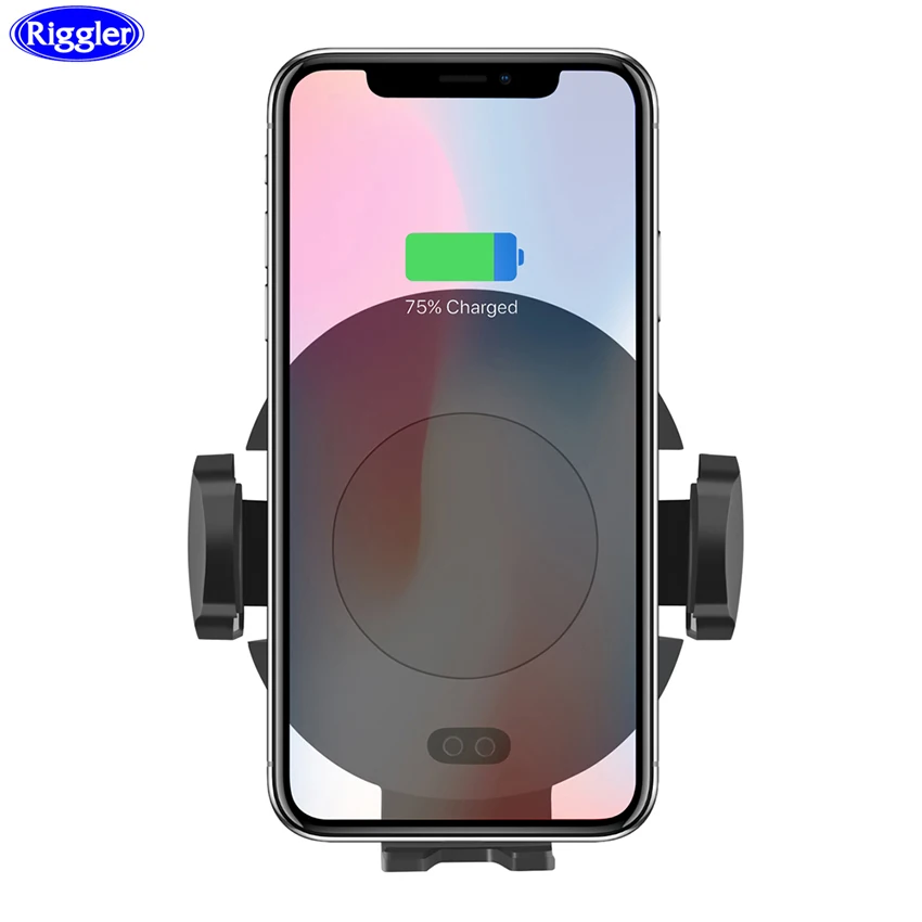 

Riggler Infrared Wireless Car Charger Qi Certified 10W 7.5W Fast Charging Mount Air Vent for IPhone XS MAX X 8Plus Samsung S9 S8