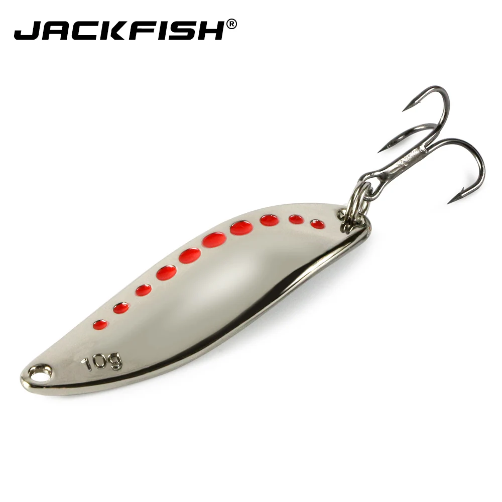 JACKFISH Metal sequins noise fishing bait rotating spoon hard bait with feathers treble hook
JACKFISH Metal sequins noise fishing bait rotating spoon hard bait with feathers treble hook