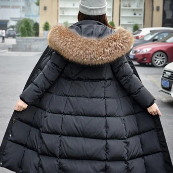 2018 Black Winter Jacket Female Real Raccoon Fur Coat Thick Knee White Duck Down Solid Women's Hooded Slim Long Winter Warm Coat
2018 Black Winter Jacket Female Real Raccoon Fur Coat Thick Knee White Duck Down Solid Women's Hooded Slim Long Winter Warm Coat