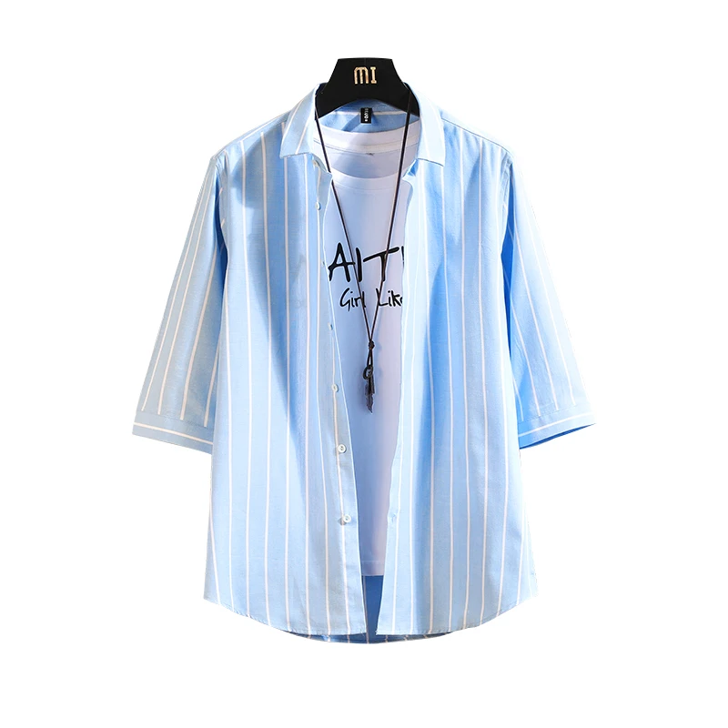TFETTERS Summer 2019 New Men Half Sleeve Shirts for Men Cotton Streetwear Shirt Men Turn-down Collar Striped Casual Tops
TFETTERS Summer 2019 New Men Half Sleeve Shirts for Men Cotton Streetwear Shirt Men Turn-down Collar Striped Casual Tops