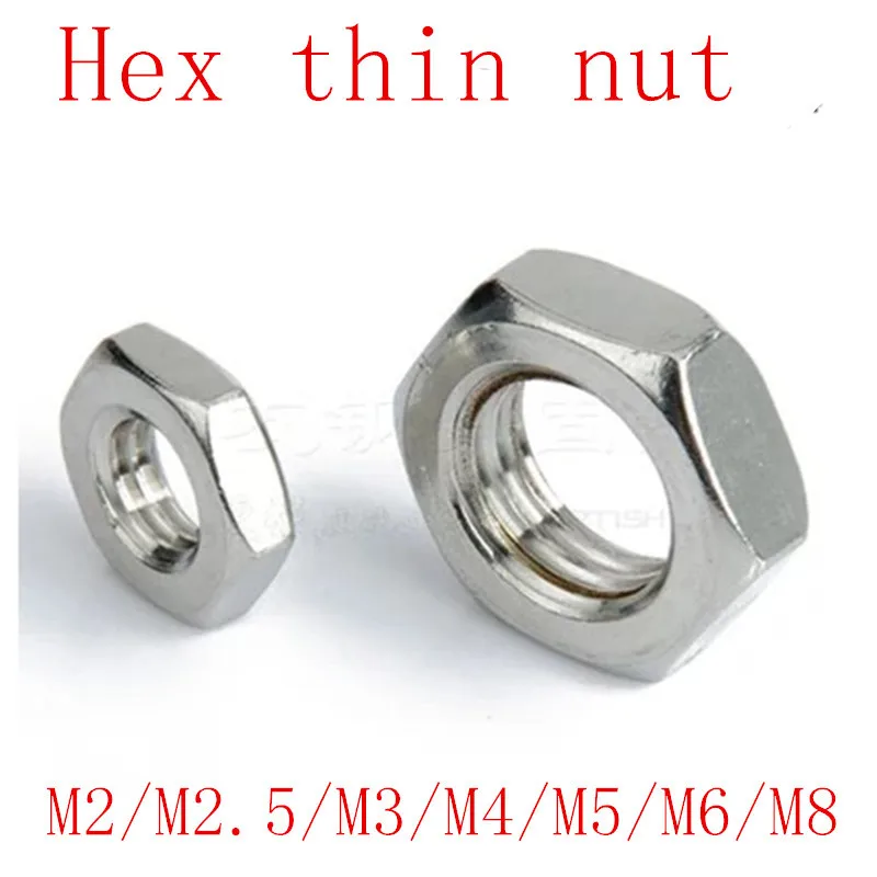 50-10pcs/Lot DIN439 hex thin nut m2 m2.5 M3 M4 M5 M6 M8 304 Stainless Steel Hexagonal Nut Thin Hex Nuts
50-10pcs/Lot DIN439 hex thin nut m2 m2.5 M3 M4 M5 M6 M8 304 Stainless Steel Hexagonal Nut Thin Hex Nuts