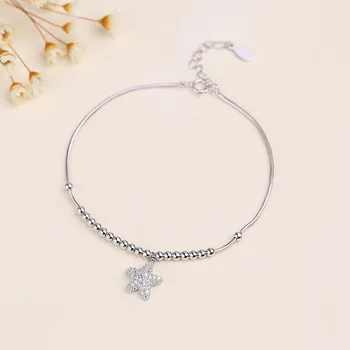 S925 Silver Jewelry Snake Chain Bead Bracelet Hanging Starfish Mosaic Bracelet Fashion Girls Handwear Jewelry Wholesale
S925 Silver Jewelry Snake Chain Bead Bracelet Hanging Starfish Mosaic Bracelet Fashion Girls Handwear Jewelry Wholesale