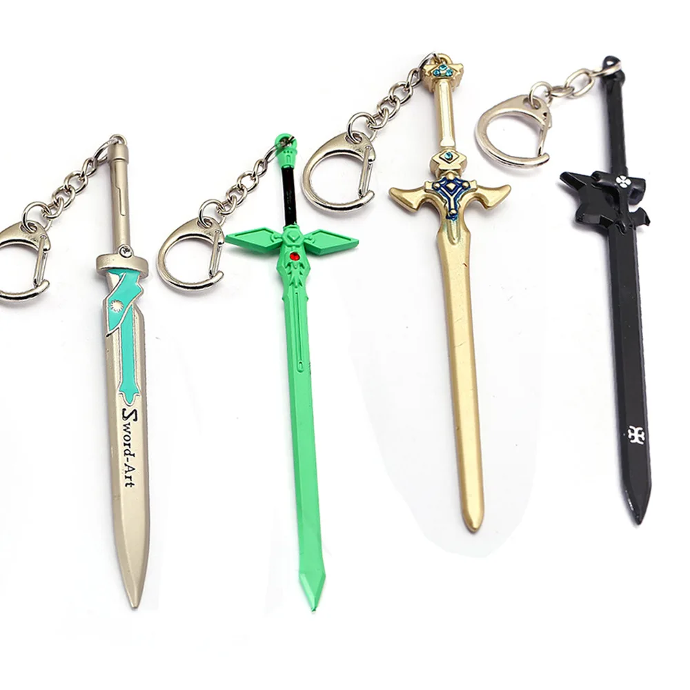 Anime Sword Art Online SAO Swords Keychains Metal Kirigaya Kazuto Kirito Excalibu Asuna Elucidator Scabbard Key Chain Toys
Anime Sword Art Online SAO Swords Keychains Metal Kirigaya Kazuto Kirito Excalibu Asuna Elucidator Scabbard Key Chain Toys