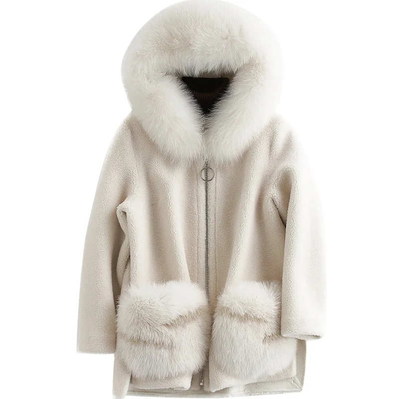Fox Fur Collar Autumn Winter Real Fur Coat Women Clothes 2019 Korean Wool Jacket Women Tops Suede Lining Abrigo Mujer B18F23469
Fox Fur Collar Autumn Winter Real Fur Coat Women Clothes 2019 Korean Wool Jacket Women Tops Suede Lining Abrigo Mujer B18F23469