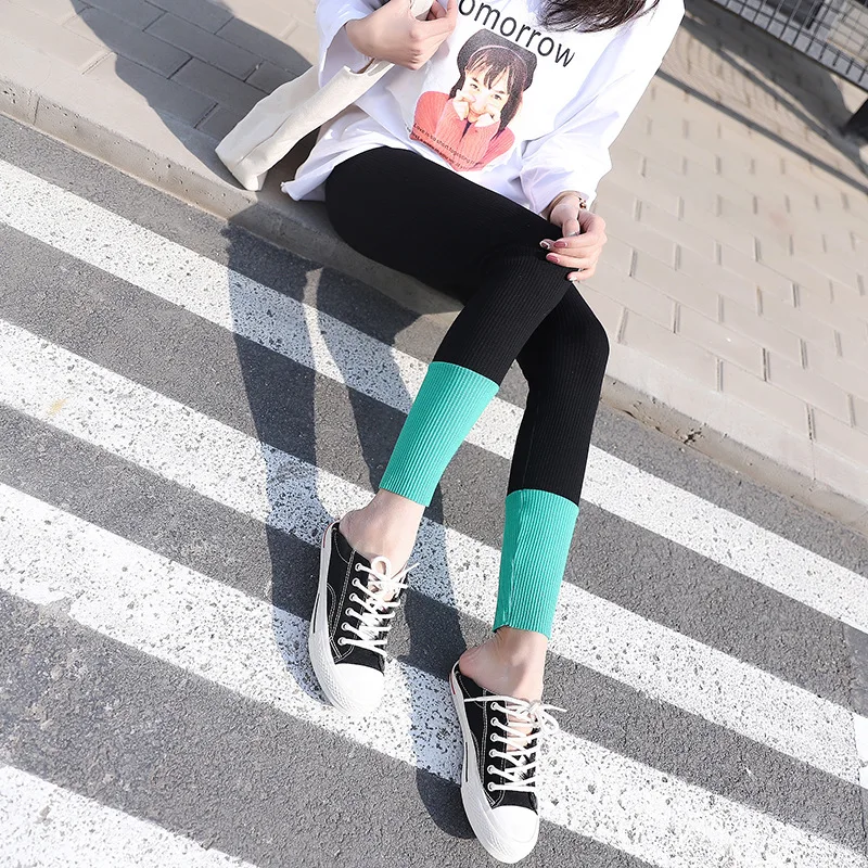 Stretch Cotton Ribbed Leggings Women Lady High Waist Contrast Color Patchwork Breathable Running Sports Pants Fitness Leggings
Stretch Cotton Ribbed Leggings Women Lady High Waist Contrast Color Patchwork Breathable Running Sports Pants Fitness Leggings