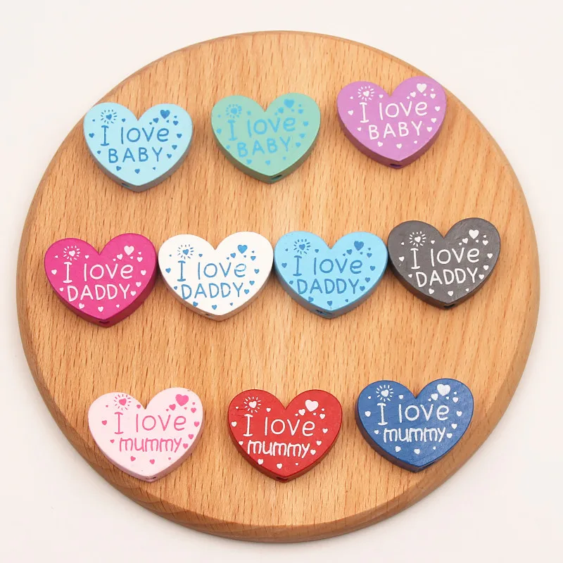 (I Love BABY/DADDY/mummy)10pcs 23*29mm Natural Wood Heart Shape Wooden Beads For Jewelry Making Handmade Kids Findings DIY
(I Love BABY/DADDY/mummy)10pcs 23*29mm Natural Wood Heart Shape Wooden Beads For Jewelry Making Handmade Kids Findings DIY