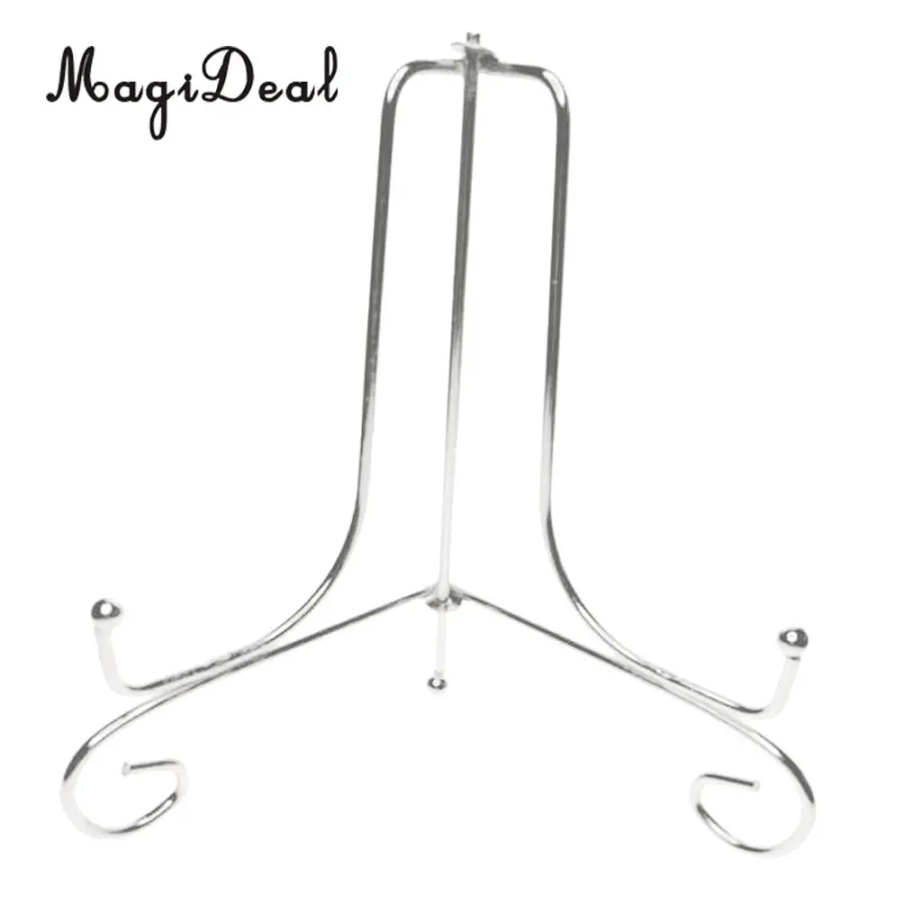 MagiDeal Iron Wire Display Rack Holders Display Easel Tabletop Books Stand Silver 4inch-12inch