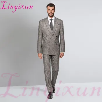 Linyixun Grey men suits fall winter double breasted men's jacket peaked lapel elegant blazer for business wedding tuxedo pants
Linyixun Grey men suits fall winter double breasted men's jacket peaked lapel elegant blazer for business wedding tuxedo pants