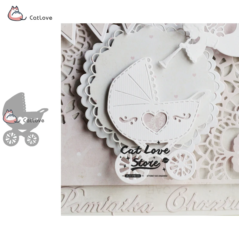 

Baby Carriage Metal Cutting Dies Stencils For DIY Scrapbooking Paper Card Decorative Craft Dies Embossing Die Cuts New 2019