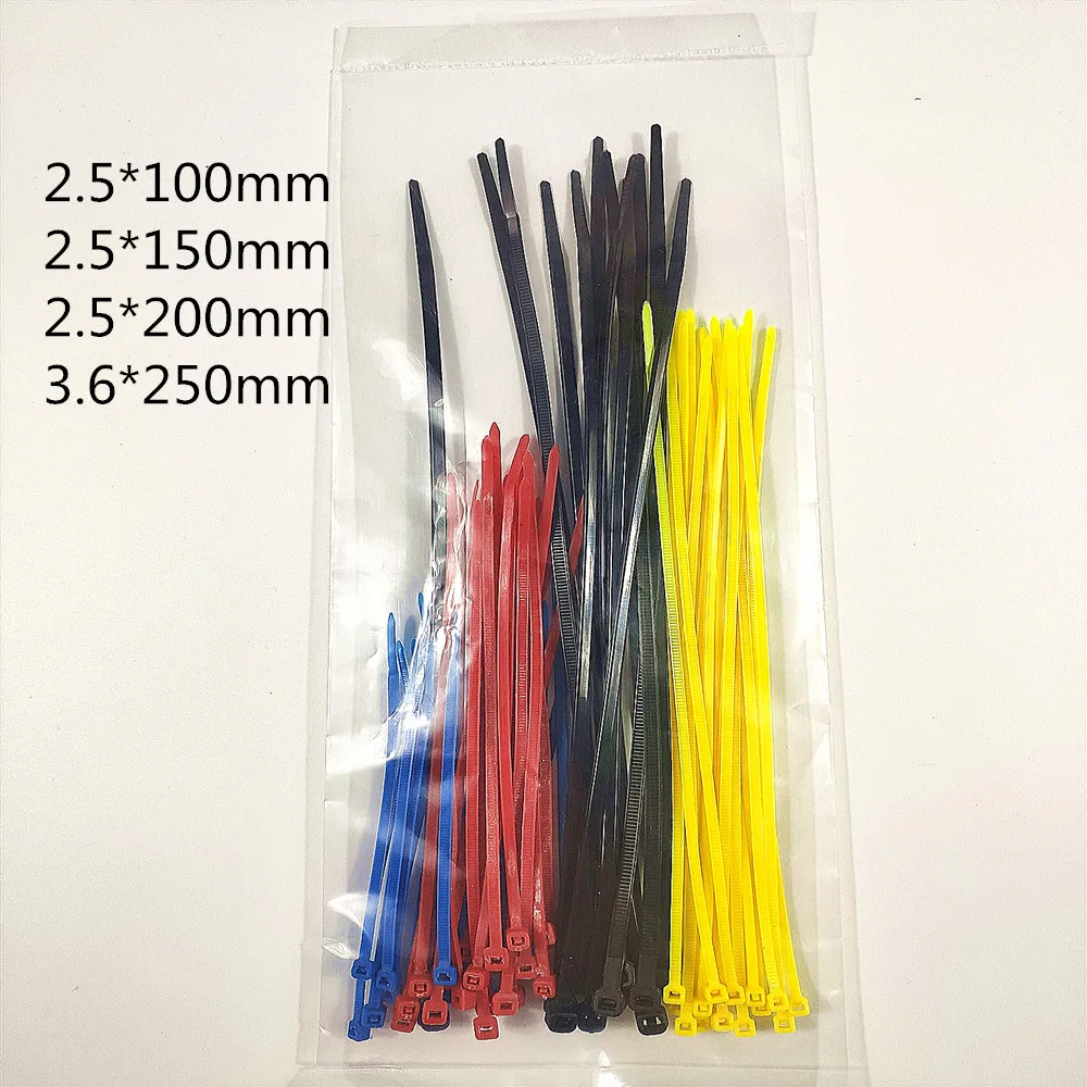 CCZDSL 2.5*100mm 2.5*150mm 2.5*200mm 3.6*250mm Self-locking Plastic Cable Wire Zip Ties Set 4 Color Nylon Cable Ties
CCZDSL 2.5*100mm 2.5*150mm 2.5*200mm 3.6*250mm Self-locking Plastic Cable Wire Zip Ties Set 4 Color Nylon Cable Ties