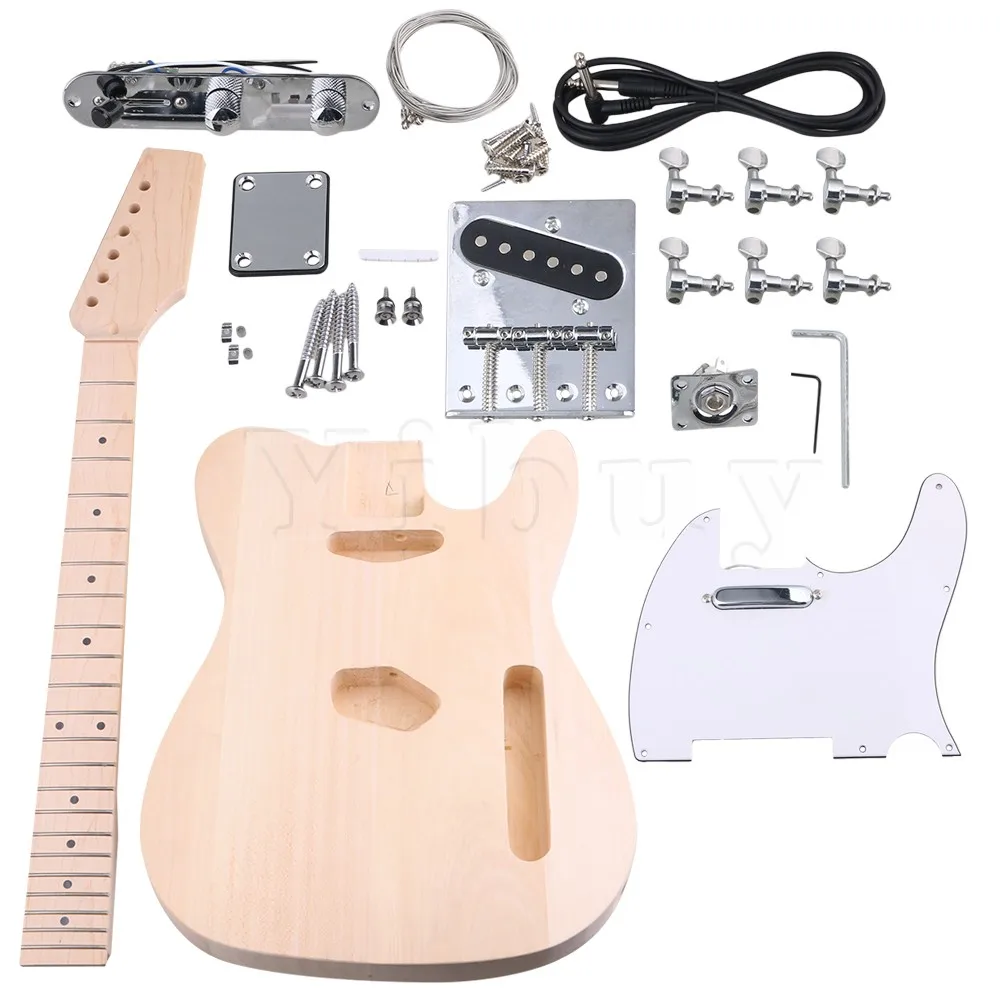 Yibuy Maple DIY Electric Guitar Body Neck Fingerboard with Tuning Pegs and 2 Single Coil Pickips Suit Accessories
Yibuy Maple DIY Electric Guitar Body Neck Fingerboard with Tuning Pegs and 2 Single Coil Pickips Suit Accessories