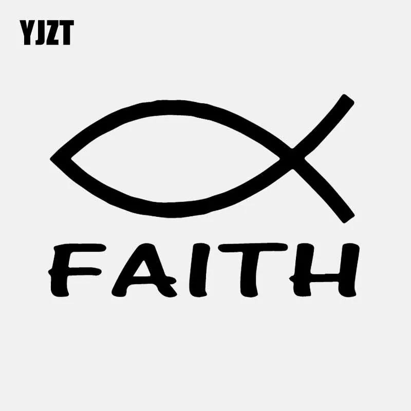 Фото YJZT 16 5 см * 10 8 Автомобильная наклейка вера рыба Иисус Наклейка Виниловая искусство