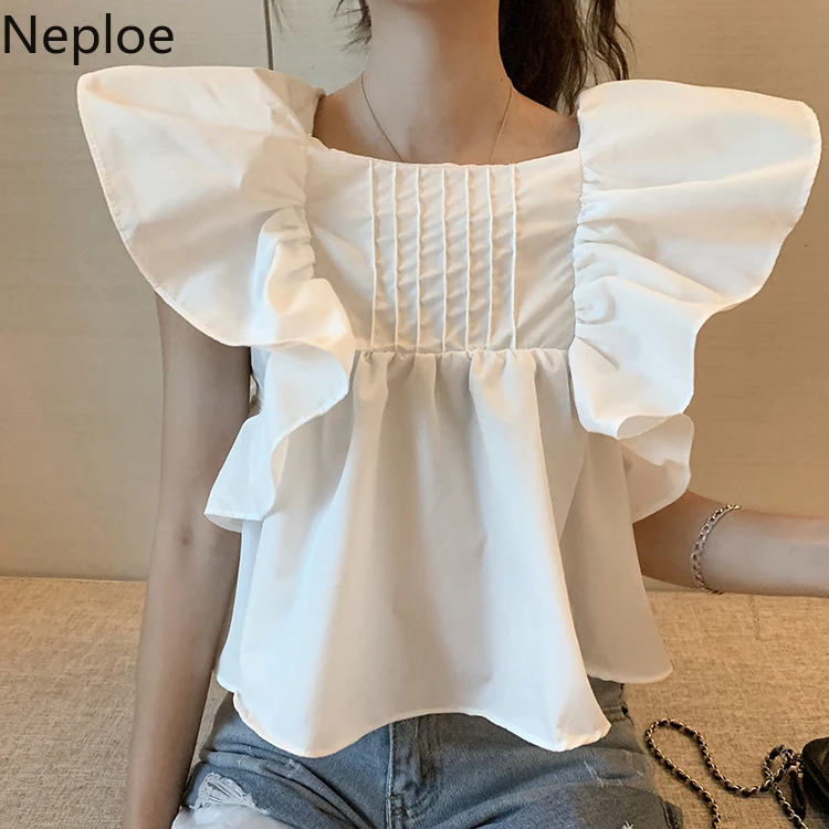Neploe Short Women Doll Shirt Girl Summer Korean Sleeveless Blouse 2019 New Ruffles Design Fashion Sweet Blusas Ladies Top 53010
Neploe Short Women Doll Shirt Girl Summer Korean Sleeveless Blouse 2019 New Ruffles Design Fashion Sweet Blusas Ladies Top 53010