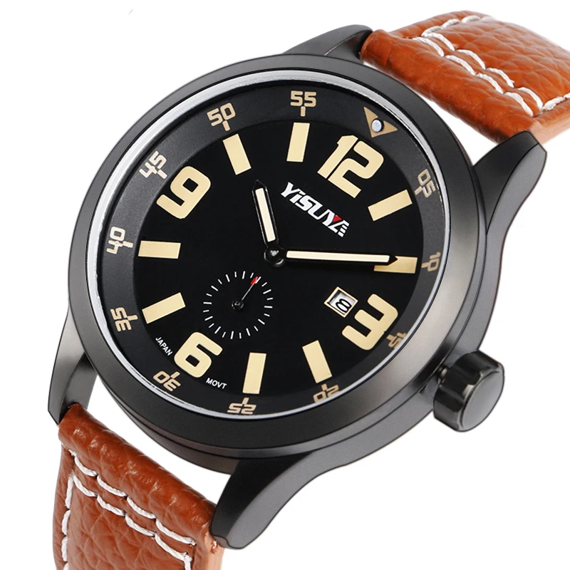 Mens Watch Pin Buckle Genuine Leather Band Date Analog Japan Quartz Movement Sport Calender relogio masculino
Mens Watch Pin Buckle Genuine Leather Band Date Analog Japan Quartz Movement Sport Calender relogio masculino
