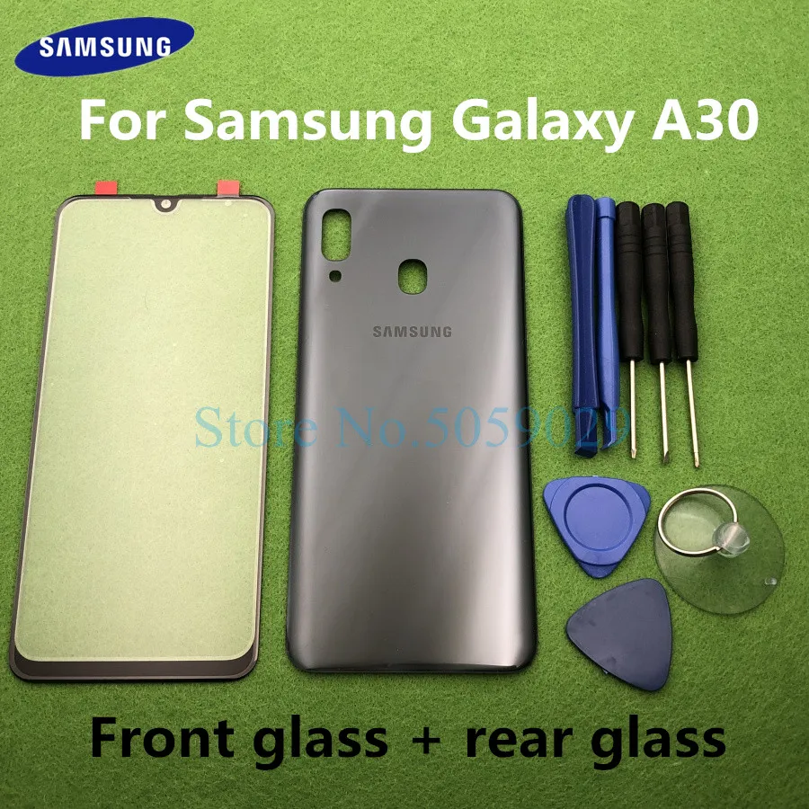 Оригинальный передний экран стеклянный объектив для Samsung Galaxy A30 A305 A305F SM задняя