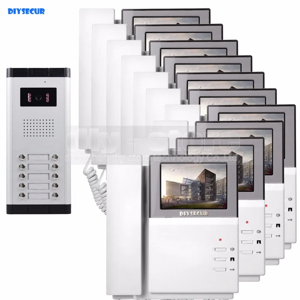 DIYSECUR 4.3" HD Monitor Apartment Video Door Phone Video Intercom Doorbell System 700 TVLine Camera Touch Key for 10 Families
DIYSECUR 4.3" HD Monitor Apartment Video Door Phone Video Intercom Doorbell System 700 TVLine Camera Touch Key for 10 Families