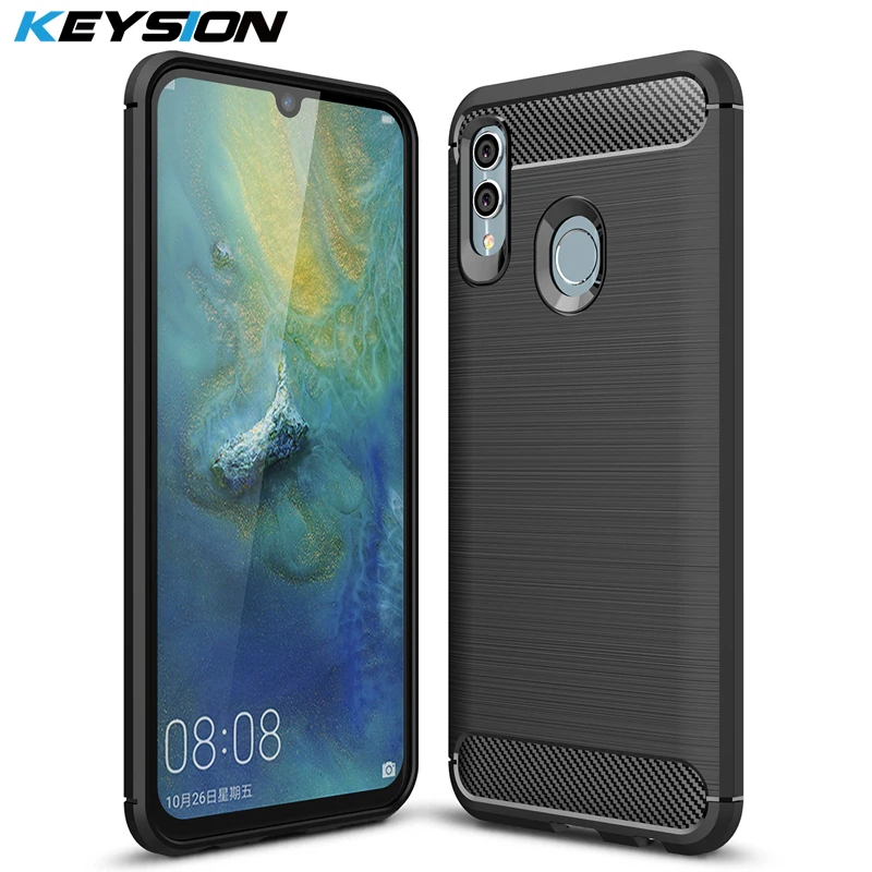 Чехол KEYSION для телефона Huawei P Samrt 2019 из углеродного волокна Мягкий ТПУ силиконовый