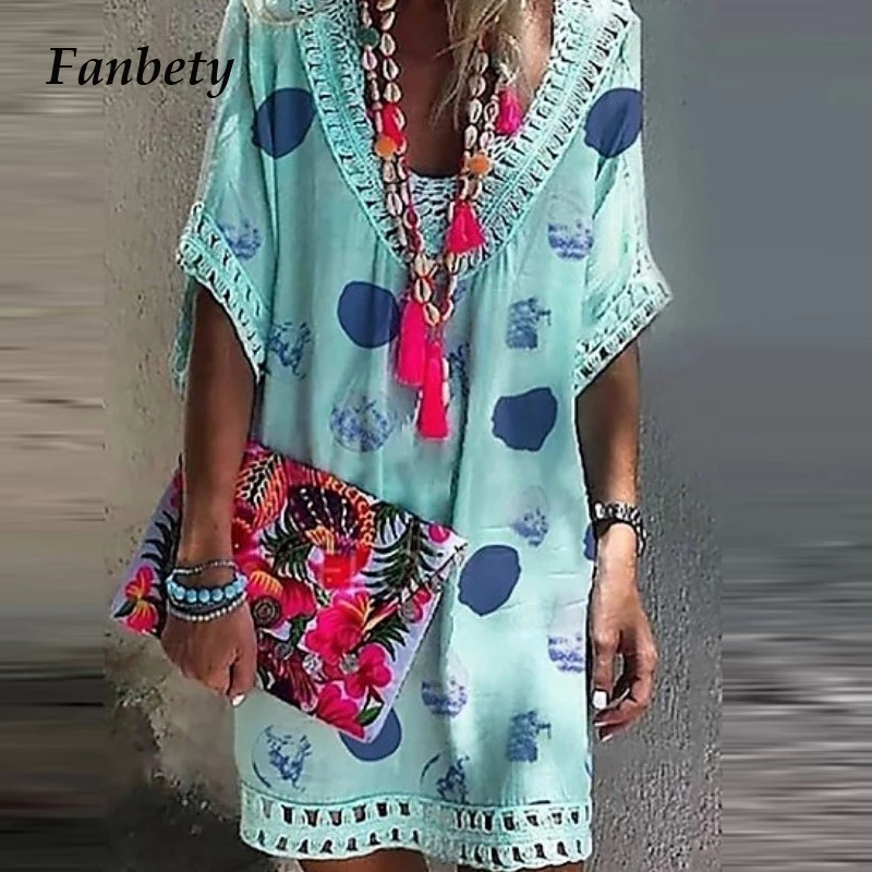 Fanbety Summer Sexy Hollow Out print Dress Women V-Neck Short Sleeve Dress Ladies Patchwork Streetwear Mini Dress plus size 5XL
Fanbety Summer Sexy Hollow Out print Dress Women V-Neck Short Sleeve Dress Ladies Patchwork Streetwear Mini Dress plus size 5XL