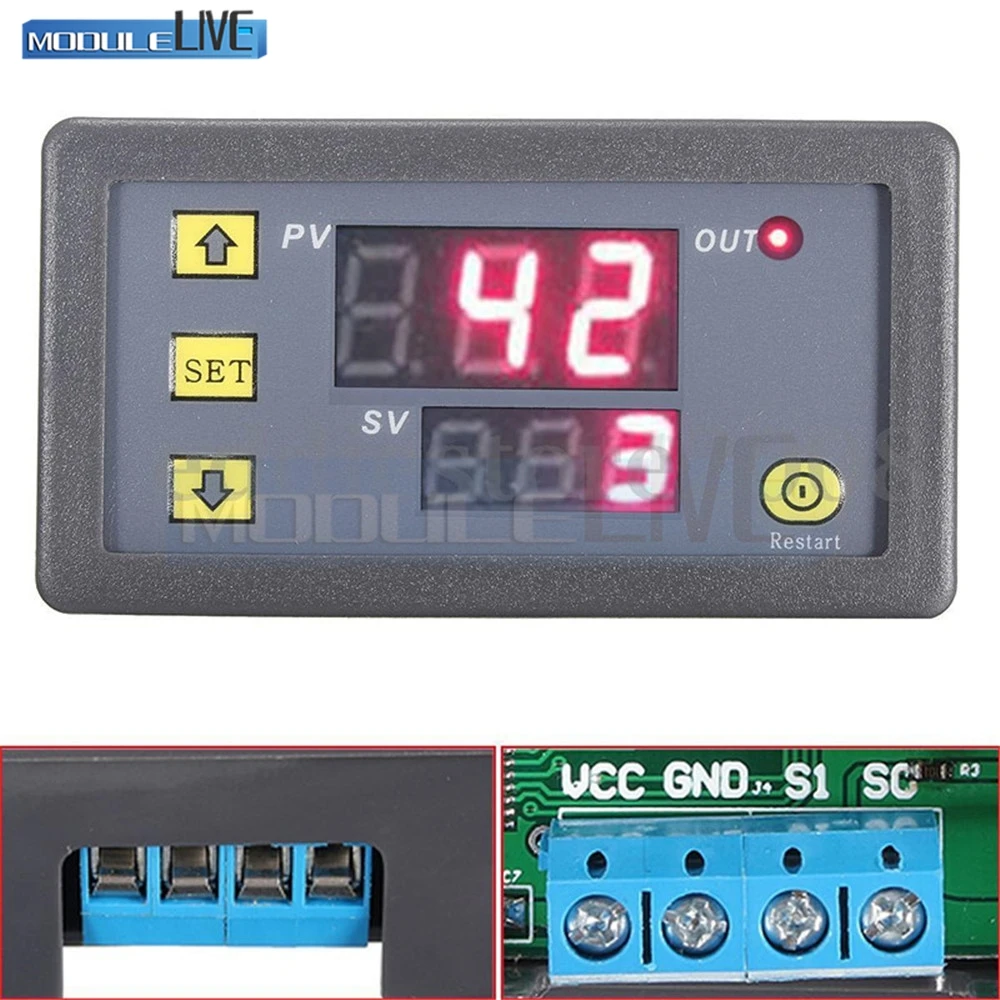 DC 12V 10A 1500W Time Timing Delay Relay Module Cycle Timer Digital LED Dual Display 0-999 mi Dual Led Timer Control
DC 12V 10A 1500W Time Timing Delay Relay Module Cycle Timer Digital LED Dual Display 0-999 mi Dual Led Timer Control