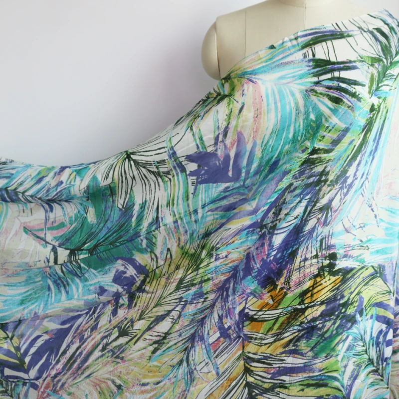 Green printed silk chiffon gauze mulberry silk fabric for beach dress 100cm*140cm
Green printed silk chiffon gauze mulberry silk fabric for beach dress 100cm*140cm