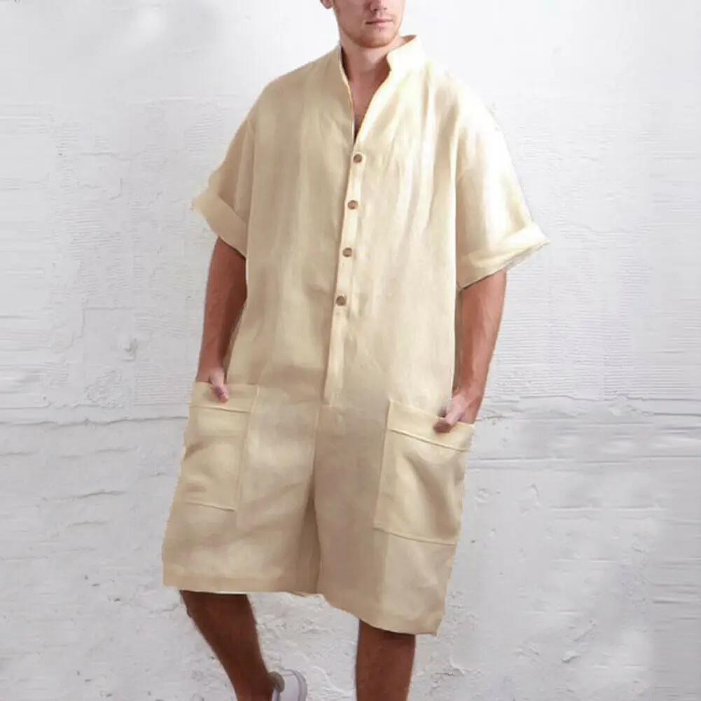 Summer Men Casual Loose Short Sleeve Cotton Overalls Pants Jumpsuits Rompers Black White Gray Yellow
Summer Men Casual Loose Short Sleeve Cotton Overalls Pants Jumpsuits Rompers Black White Gray Yellow
