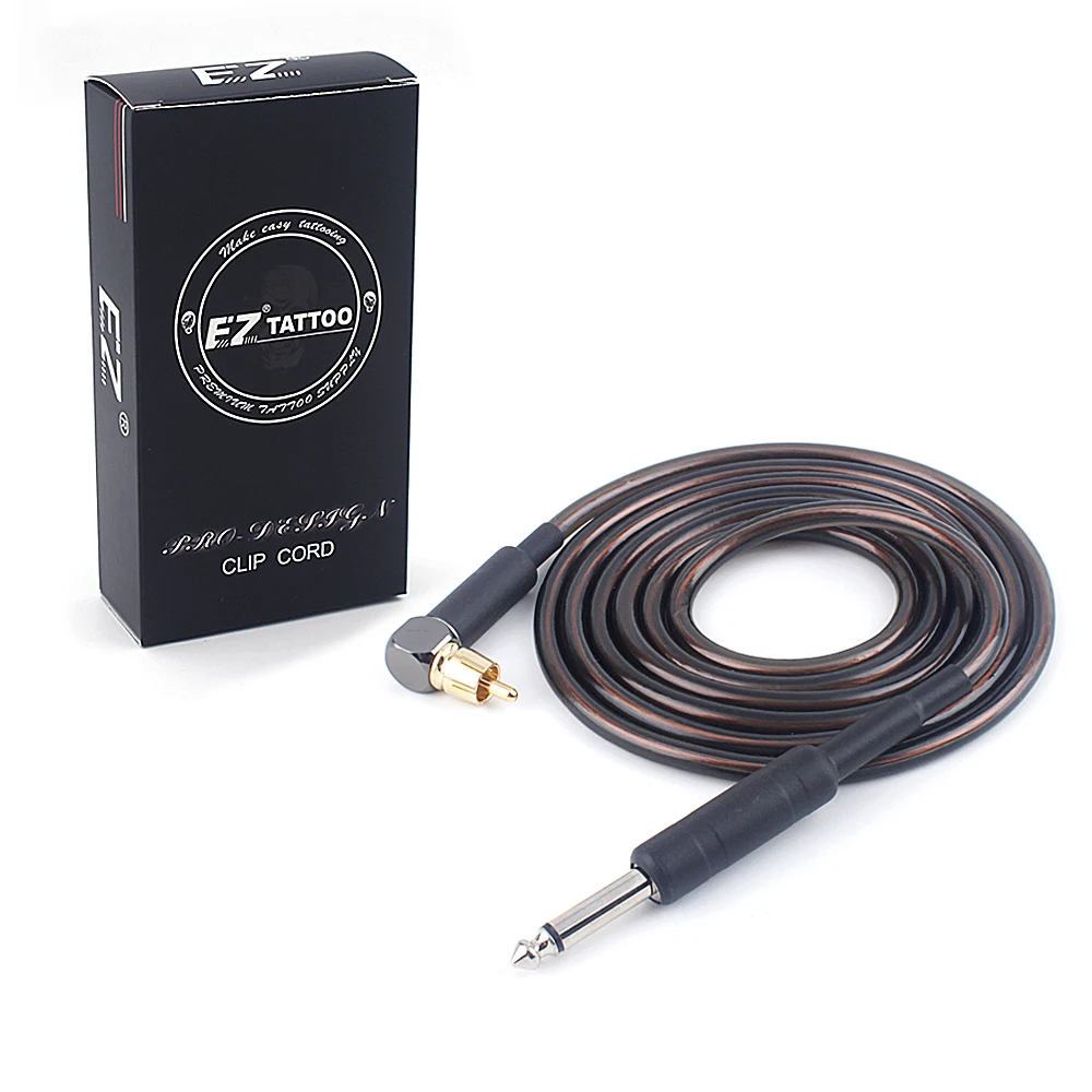 1 шт. 8 м RCA тату 6 футов профессиональный дизайн правый угол зажим шнур кофейный