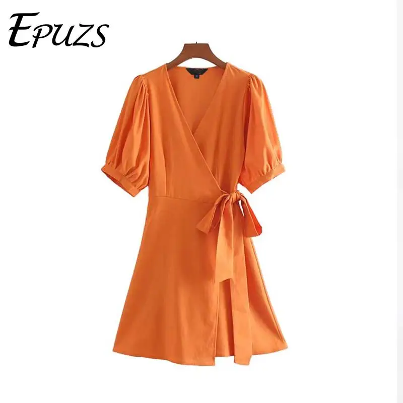 Summer dress 2019 Sexy V Neck Orange mini dress korean puff sleeve beach cotton wrap dress vintage casual vestidos
Summer dress 2019 Sexy V Neck Orange mini dress korean puff sleeve beach cotton wrap dress vintage casual vestidos