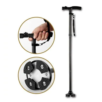 Folding Aluminium Alloy Walking Sticks For The Elderly Cane For Blind With LED Portable Adjustable 4-Feet Black Handle Crutch
Folding Aluminium Alloy Walking Sticks For The Elderly Cane For Blind With LED Portable Adjustable 4-Feet Black Handle Crutch