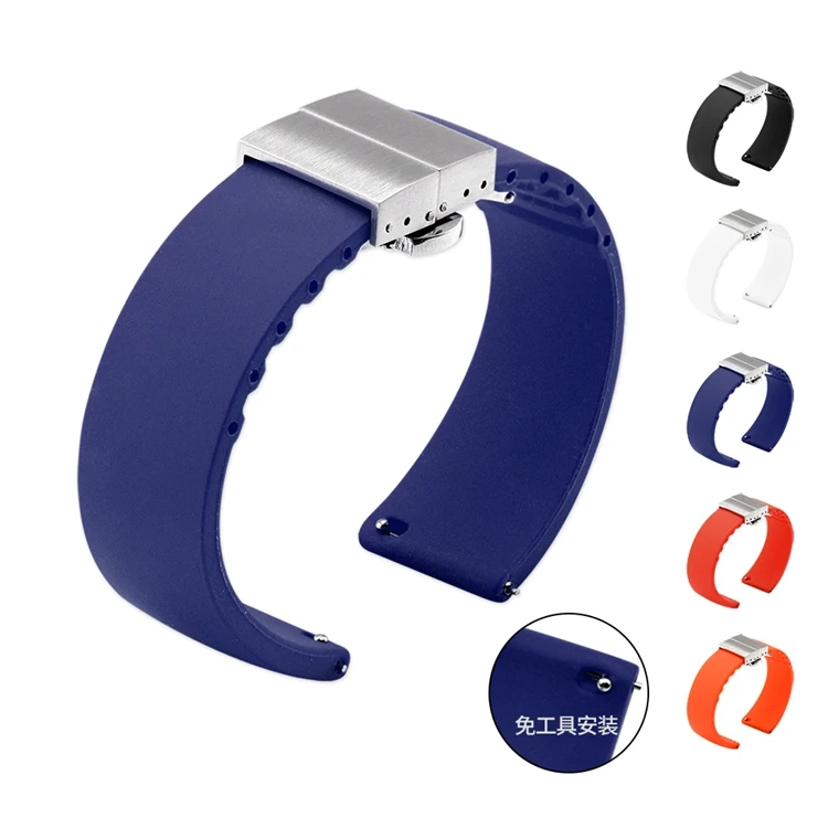 Quick Release Butterfly Buckle Silicone Rubber Watchband Universal Watch Band Sports Strap Wrist Bracelet 14 16 18 20 22mm
Quick Release Butterfly Buckle Silicone Rubber Watchband Universal Watch Band Sports Strap Wrist Bracelet 14 16 18 20 22mm