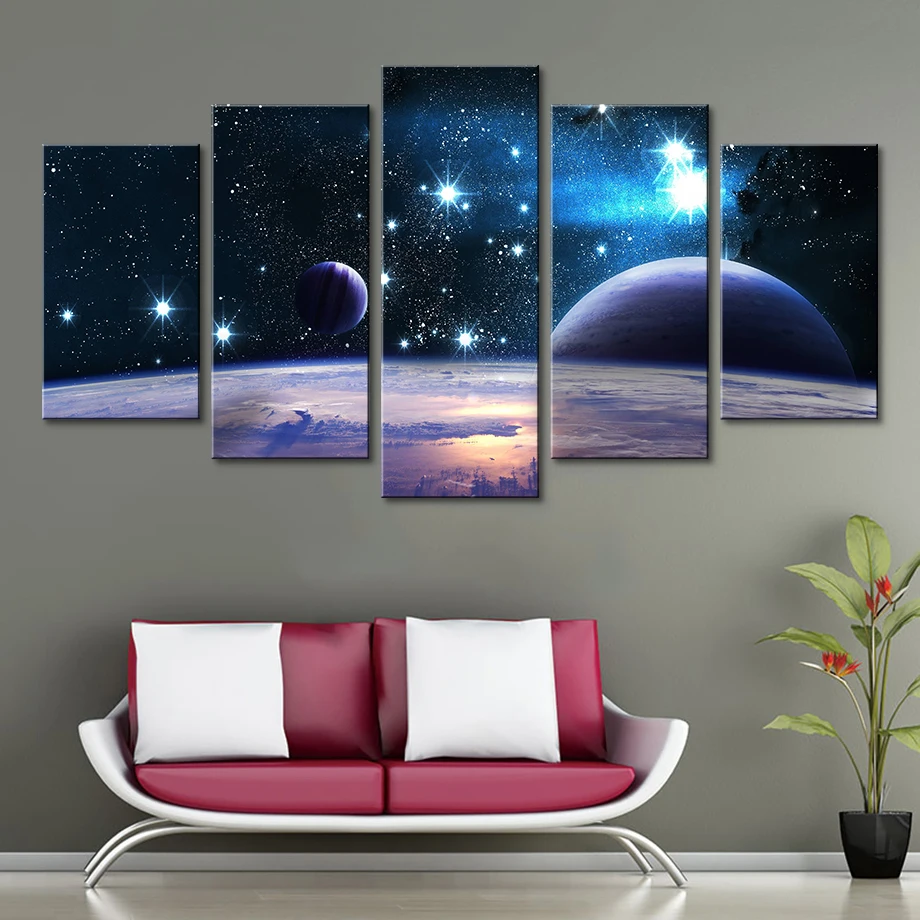 Canvas HD Printed Universe Galaxy 5 Panel Reflection Space Planet Modular Picture Home Decorate Poster Prints Wall Art Painting
Canvas HD Printed Universe Galaxy 5 Panel Reflection Space Planet Modular Picture Home Decorate Poster Prints Wall Art Painting
