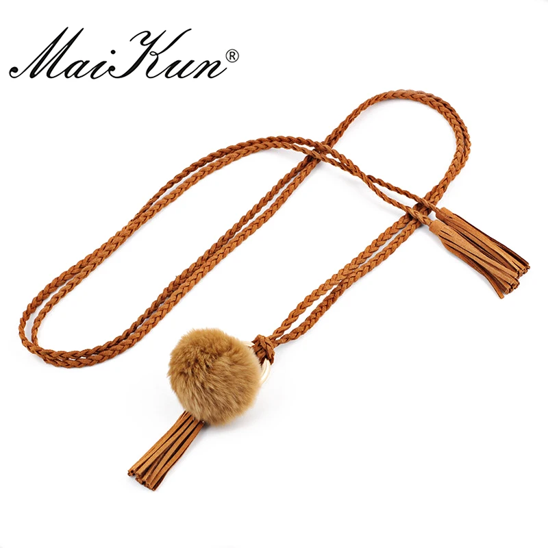 Fashion Thin Braided Tassels Women Belt for Women Soft Leather Self Tie Belts Lady All-Match Waistband Dress Belt Cummerbund
Fashion Thin Braided Tassels Women Belt for Women Soft Leather Self Tie Belts Lady All-Match Waistband Dress Belt Cummerbund