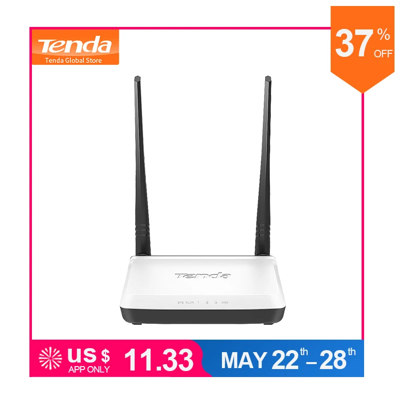 Tenda N300 300Mbps Wireless WiFi Router, Repeater/Router/WISP/ Client+ AP Bridge Mode,IP QoS, Multi Language Firmware,Easy Setup
Tenda N300 300Mbps Wireless WiFi Router, Repeater/Router/WISP/ Client+ AP Bridge Mode,IP QoS, Multi Language Firmware,Easy Setup