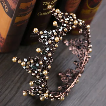 Vintage Black Crystal Wedding Pageant Hair Accessories Circle Princess Pearl Tiaras Rhinestone Bridal Full Round Crown For Bride
Vintage Black Crystal Wedding Pageant Hair Accessories Circle Princess Pearl Tiaras Rhinestone Bridal Full Round Crown For Bride