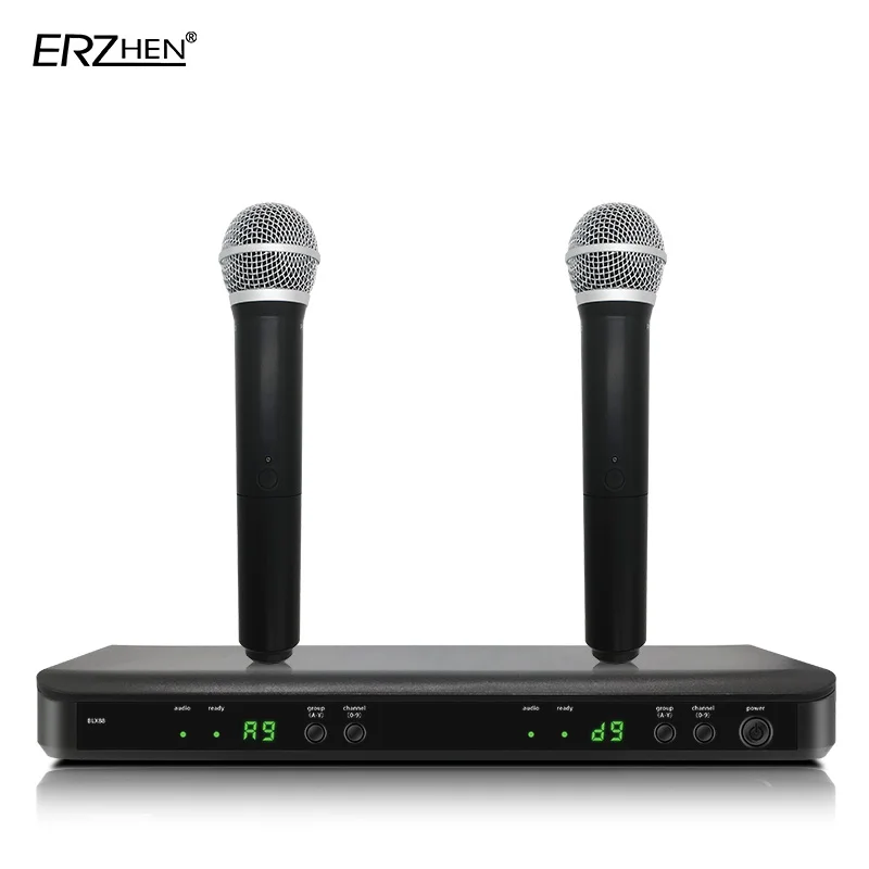 BLX288 / PG58 BLX88 PG58A UHF Professional Wireless Microphone System with PG58 Dual Handheld Transmitter UT4 TPYE Microphone
BLX288 / PG58 BLX88 PG58A UHF Professional Wireless Microphone System with PG58 Dual Handheld Transmitter UT4 TPYE Microphone