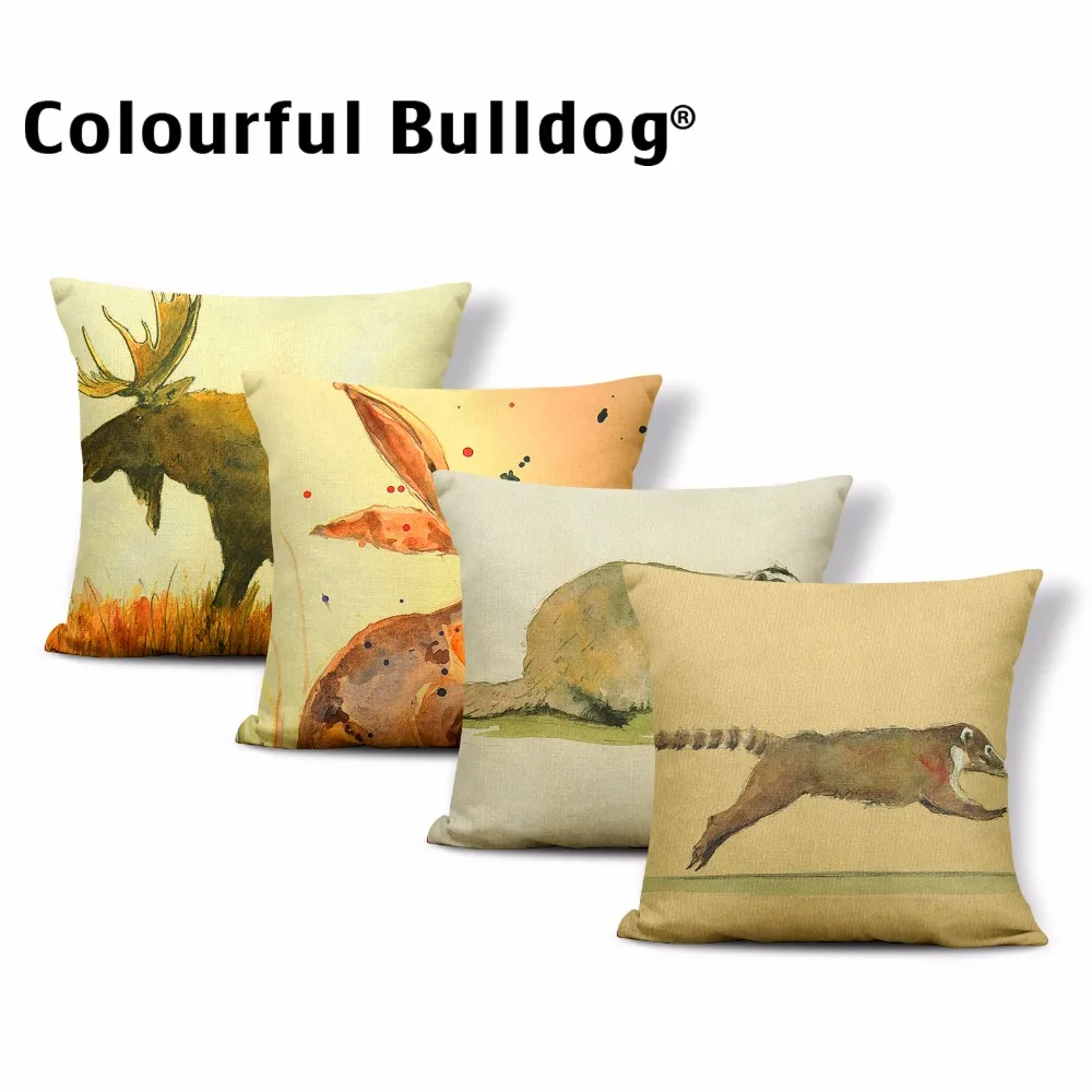 Watercolor Aniaml Cushion Cover Buffalo Moose Boar Coati Throw Pillow Hare Antelope Panda 43*43 cm Home Office Decor Pillowcases
Watercolor Aniaml Cushion Cover Buffalo Moose Boar Coati Throw Pillow Hare Antelope Panda 43*43 cm Home Office Decor Pillowcases