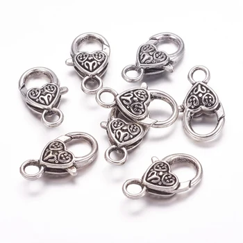 50pcs/lot Tibetan Style Heart Lobster Claw Clasps Hook for DIY necklace bracelet Jewelry Making Accessories Wholesale F60 
50pcs/lot Tibetan Style Heart Lobster Claw Clasps Hook for DIY necklace bracelet Jewelry Making Accessories Wholesale F60