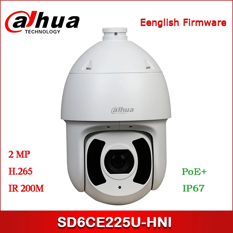 Фото Dahua IP Camera 2MP SD6CE225U-HNI 4.8mm~120mm 25x Starlight IR PTZ Network Support PoE+ Security | Безопасность и защита