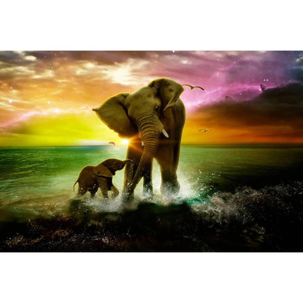 Diamond-Embroidery-Elephant-Diamond-Painting-Full-Animal-Cross-Stitch-Diamond-Mosaic-Round-Rhinestone-5D-DIY-Decoration