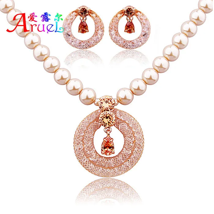 fashion crystal jewellery collares mujer pearl wedding bridal jewelry sets Rose gold necklace earrings set for women girls
fashion crystal jewellery collares mujer pearl wedding bridal jewelry sets Rose gold necklace earrings set for women girls