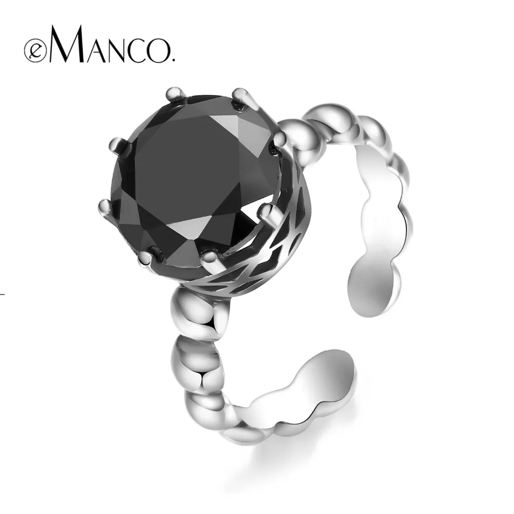 e-Manco 925 Sterling Silver Adjustable Big Black Zircon Rings Cuff Crown Rings Punk Best Gifts Fashion Jewelry
e-Manco 925 Sterling Silver Adjustable Big Black Zircon Rings Cuff Crown Rings Punk Best Gifts Fashion Jewelry