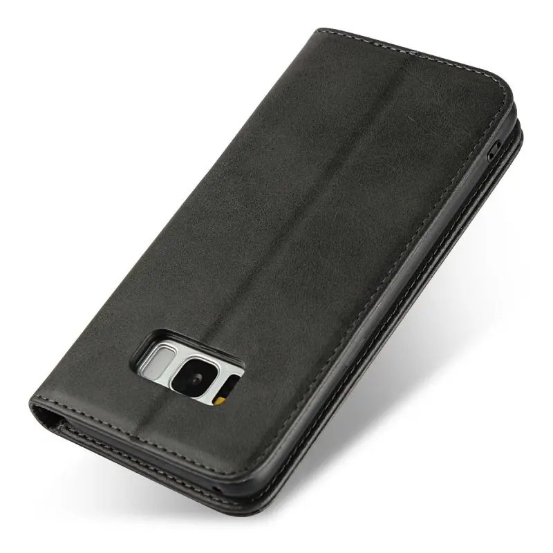 Magnetic Cases For Samsung Galaxy S8/S8 Plus Genuine Leather Cover Wallet Flip Soft Inner Back Cover Mobile Phone Bag Accessory