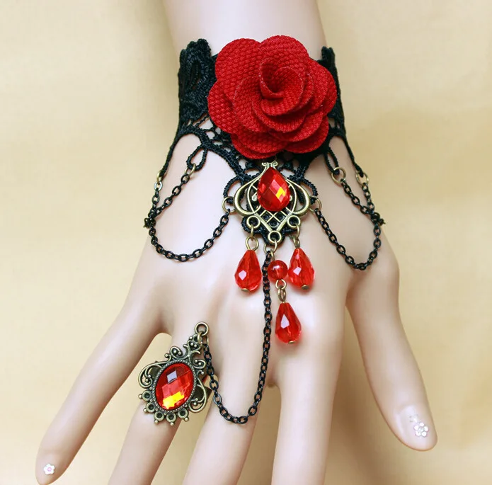 Individual Butterfly party Bracelet Ring Vintage Black Lace Red Rose Metal Bracelets Gothic Style Handmade Lace Bracelets Ring
Individual Butterfly party Bracelet Ring Vintage Black Lace Red Rose Metal Bracelets Gothic Style Handmade Lace Bracelets Ring